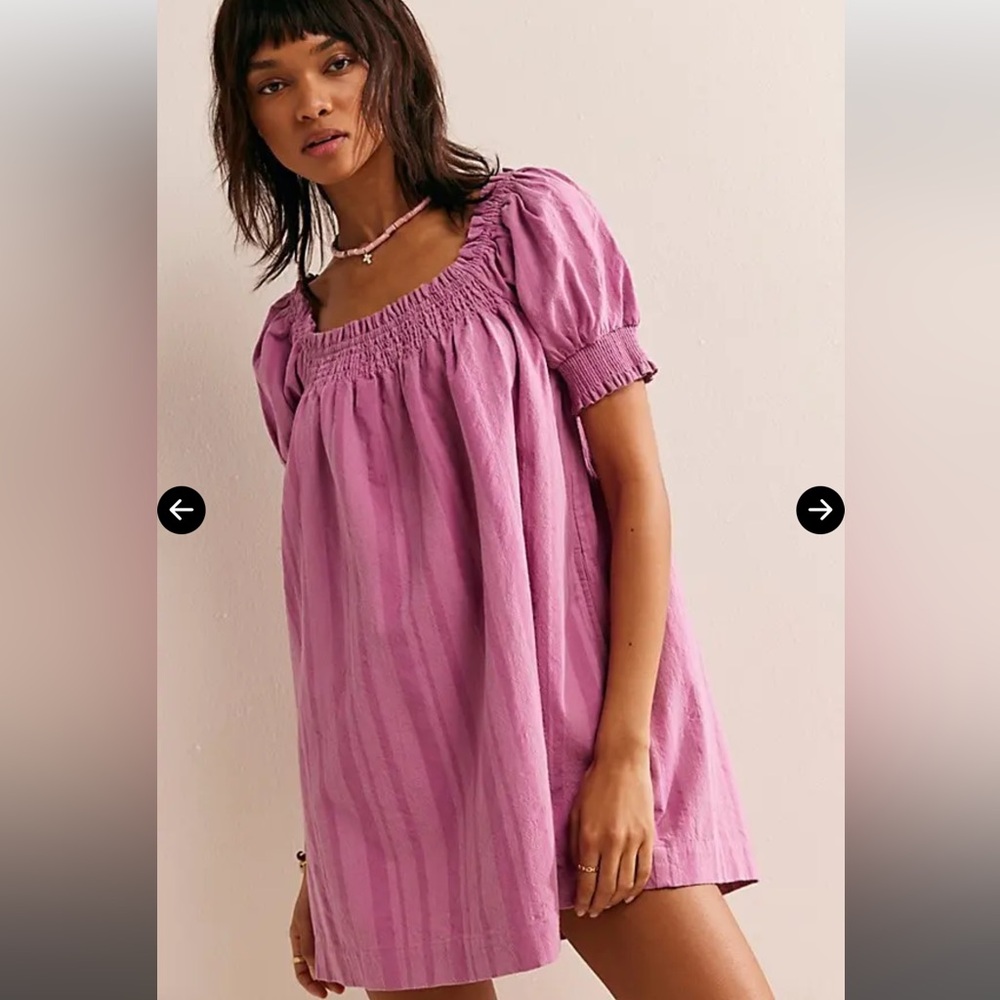 Free People Lilac Striped Mini Dress